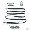 Hundeleine Fun Leash - Premium Hundleine schwarz relektierend